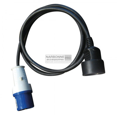 ADAPTADOR SCHUKO HEMBR A MACHO(TOMA EUROPEA)+CABLE