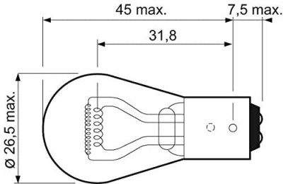 LAMPARA LUZ DE FRENO Y POSICION TRASERO 12V P21/5W